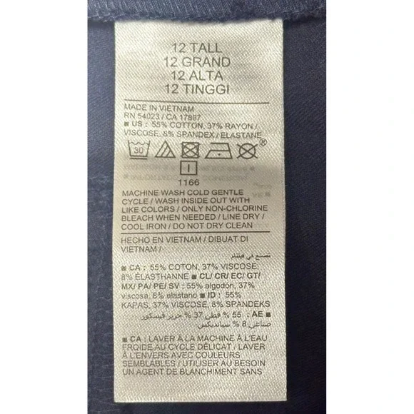 OLD NAVY High Rise Pixie Straight Leg Pants Navy‎ Blue Size 12 Tall NWT - Picture 6 of 9